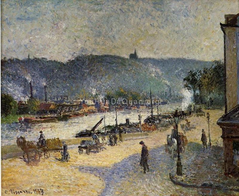 The Quays at Rouen - 卡米耶·毕沙罗